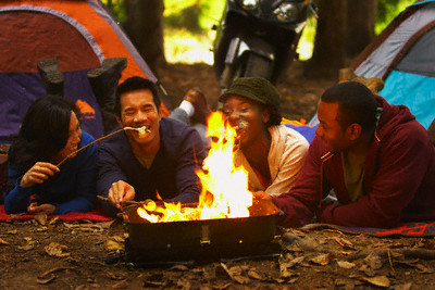 If camping out in the woods is your idea of a great time, then you'll definitely need some rubber (and some OFF) to keep your skin bite and bug free! Image by © Steve Prezant/Corbis